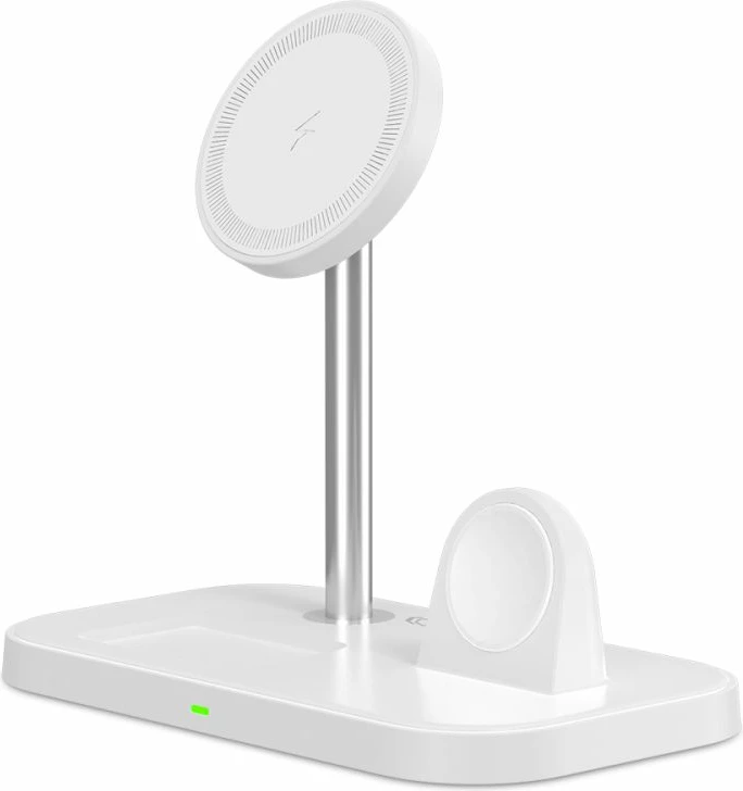 Karikues induktiv 3-në-1 Tech-Protect QI15W-A22 me MagSafe, për smartphone, Apple Watch dhe AirPods, Bardhë