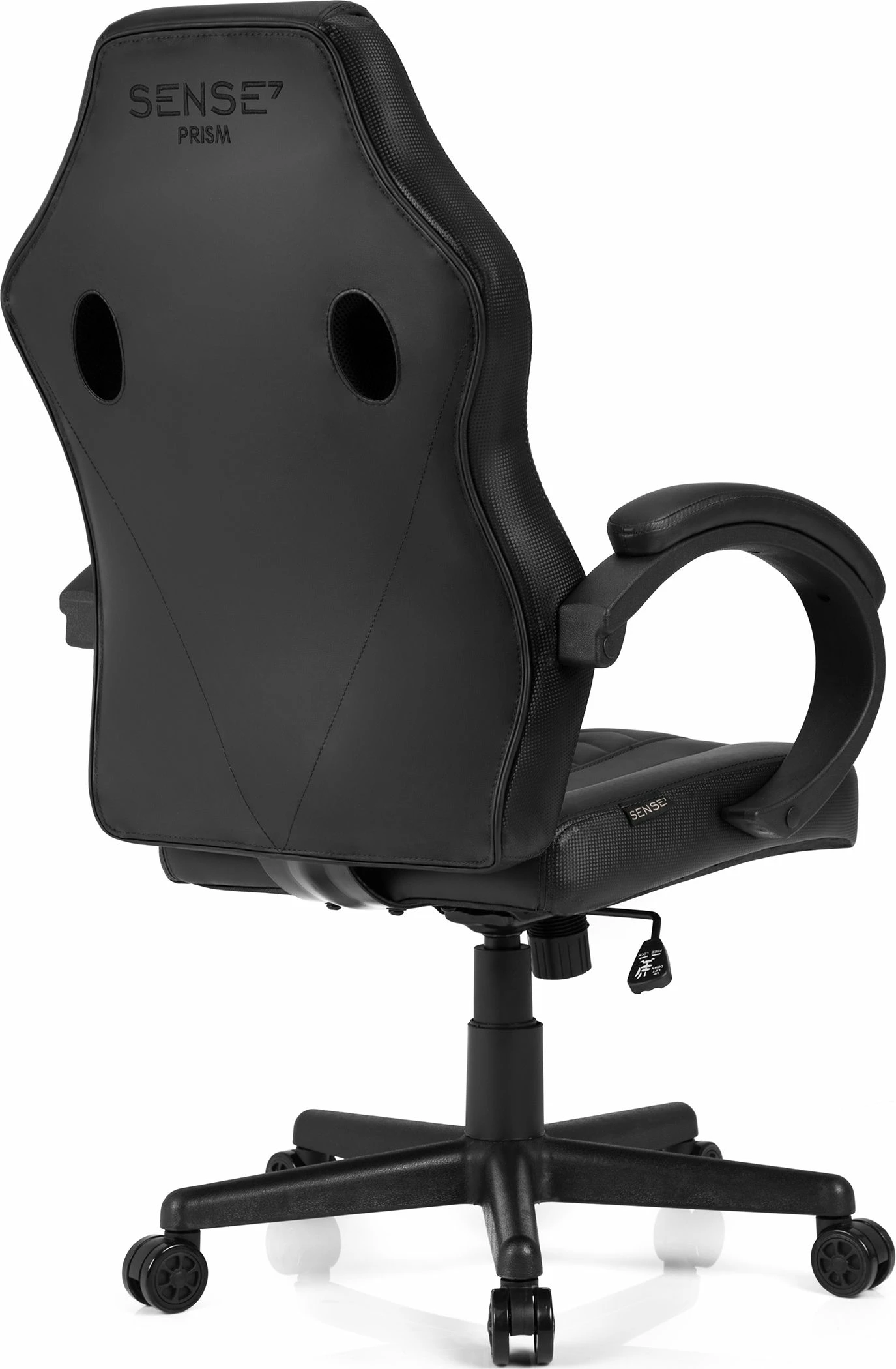 Fotelë gaming SENSE7 Prism, ekolëkurë HDE, lëkundëse FlowTech Swing, ngritje me gas lift, 120 kg, e zezë