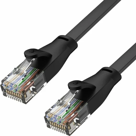 Kabllo rrjeti LAN Unitek C1808GBK, RJ45-RJ45, Cat.6, 0.5m, e zezë