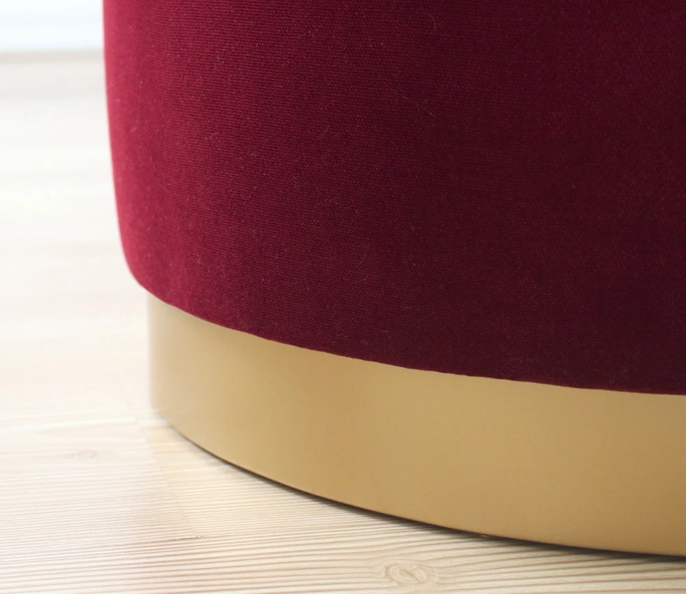 Puf Atelier del Sofa, kadife, ngjyrë e kuqe Claret