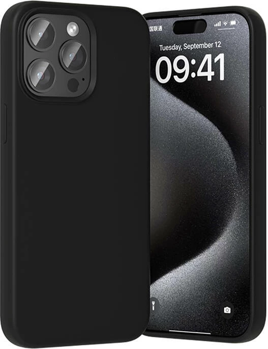 Mbështjellës Vention KUFB0-30 për iPhone 15 Pro, silikon, i zi
