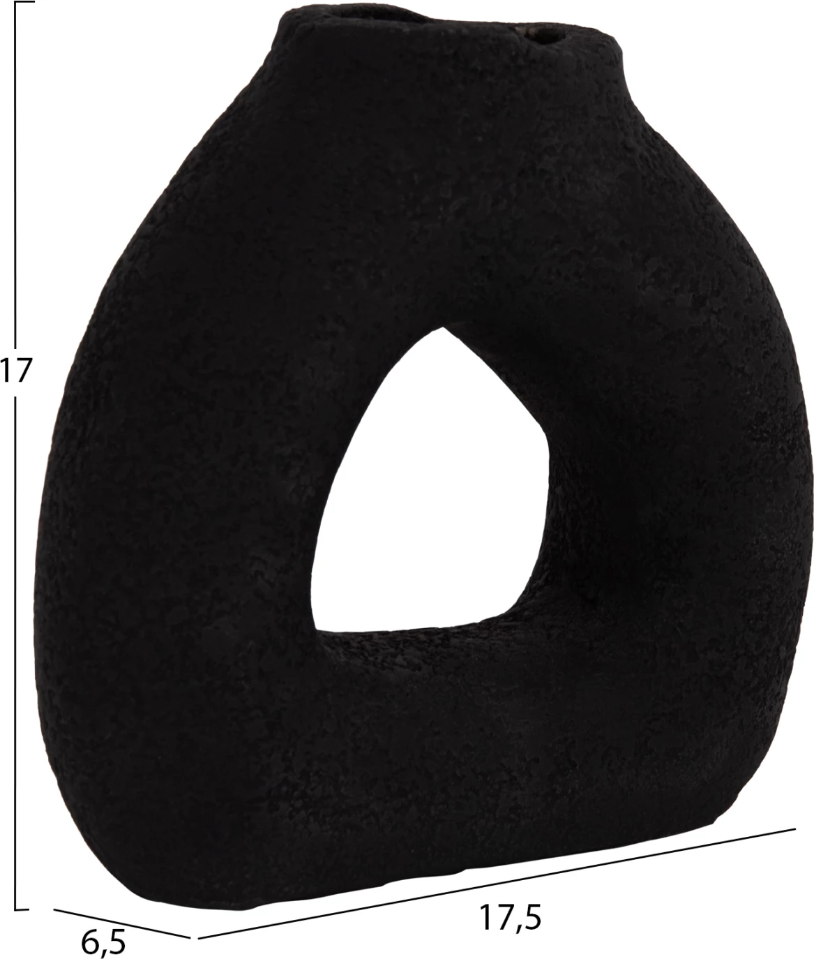 Vazo dekorative tavoline DECANT, terrakotë e zezë, FH4667.01S, 17.5x6.5x17cm