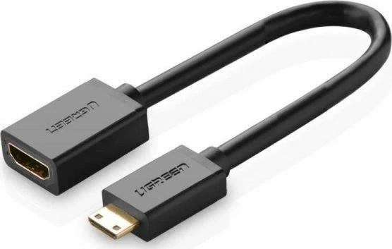 Adapter AV Ugreen HDMI Mini në HDMI UGR307BLK, 24.3 cm, 4K@60Hz, 10Gb/s, i zi