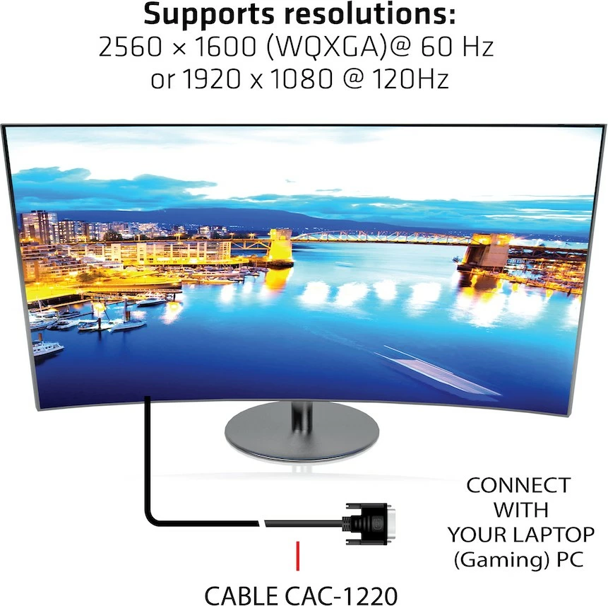 Kabllo DVI Dual Link Club3D 10m, 24+1, e zezë