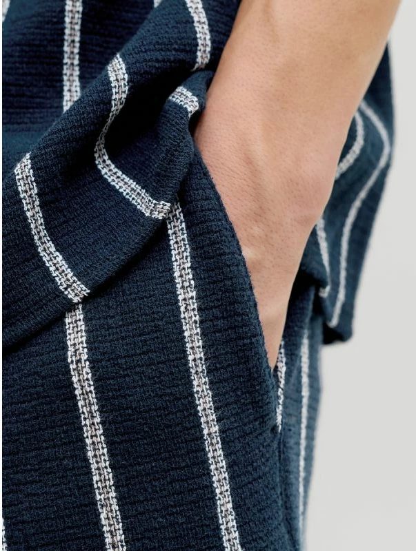 Shorce për meshkuj Jack&Jones JPSTJAIDEN COBA STRIPE JOG SHORTS REG SN 12274413, sky captain/stripes [Madhësia: XL]