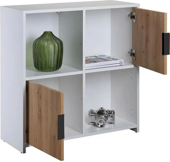 Raft për libra Deniro Low, i bardhë