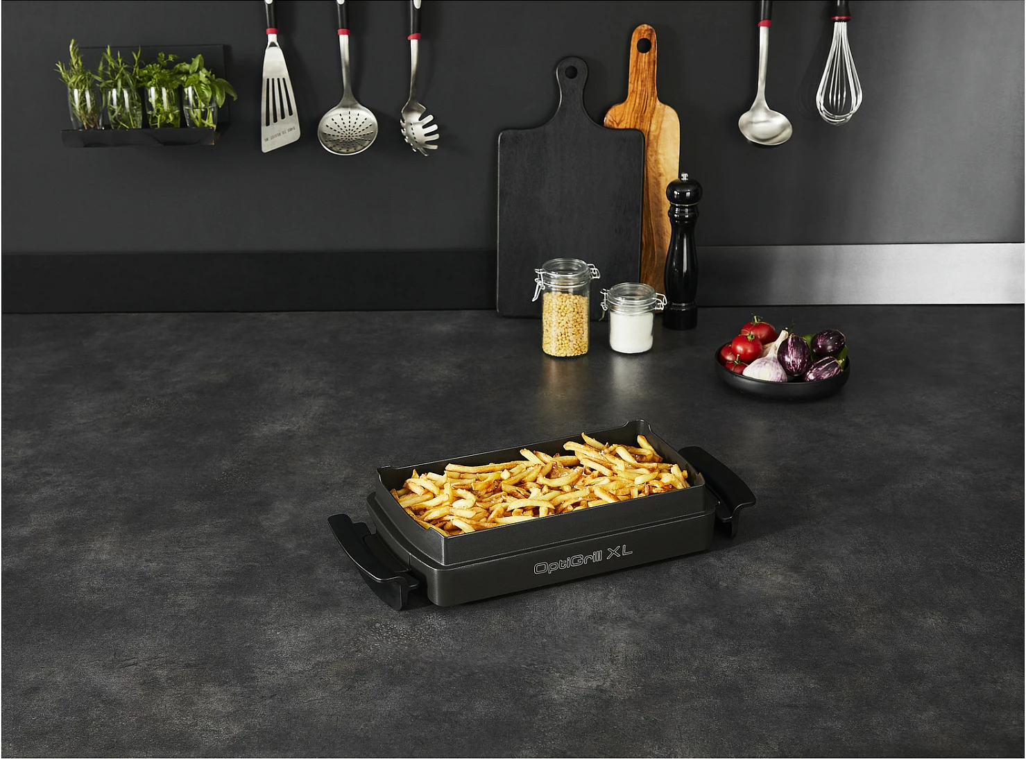 Tavë pjekjeje Tefal XA7278, për OptiGrill XL, drejtkëndëshe, e zezë