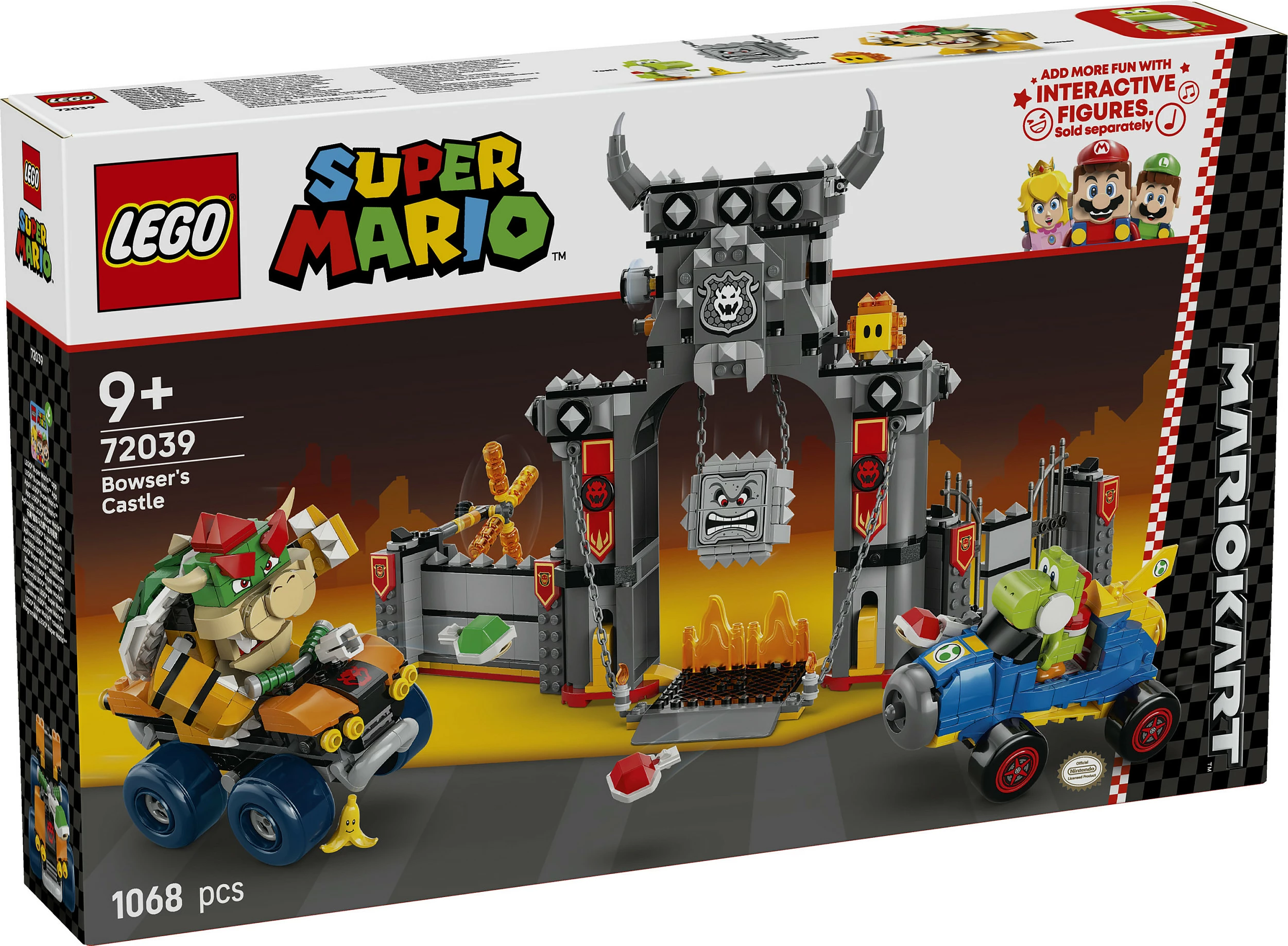 Set ndërtimi LEGO Super Mario Mario Kart 72039 Bowser's Castle, 1068 pjesë, 9+, multikolor