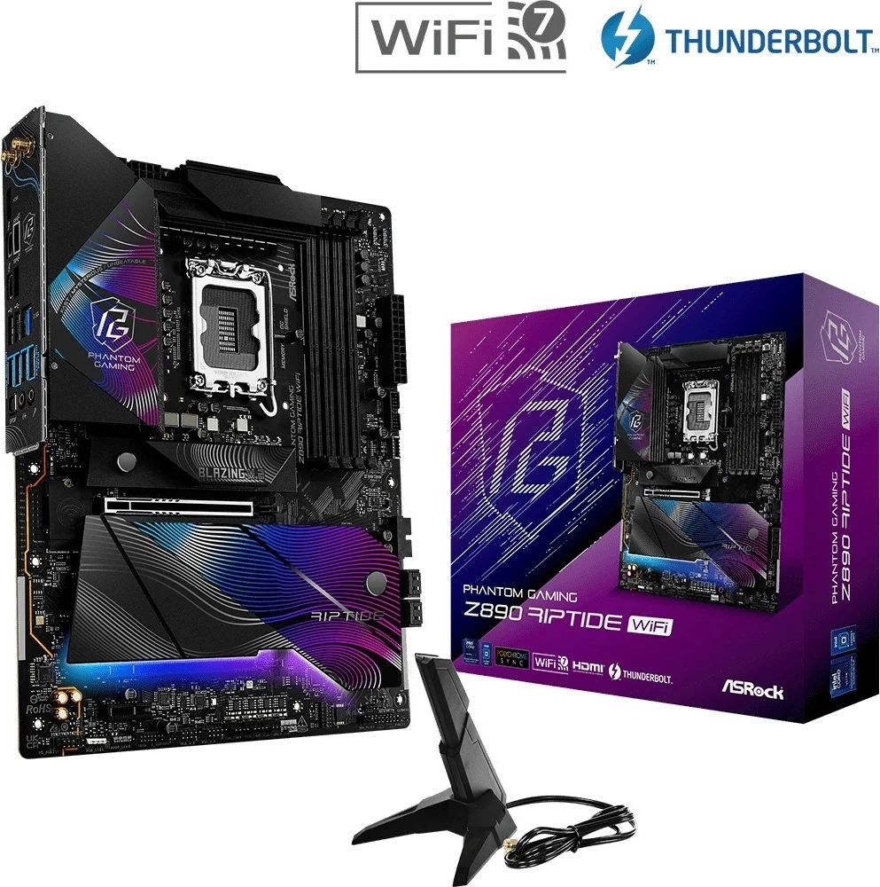 Pllakë amë ASRock Z890M Riptide WiFi, Socket 1851, ATX, me Wi-Fi, e zezë