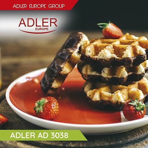 Aparat për vaflla Adler AD 3038, 1500W, 18cm, i bardhë
