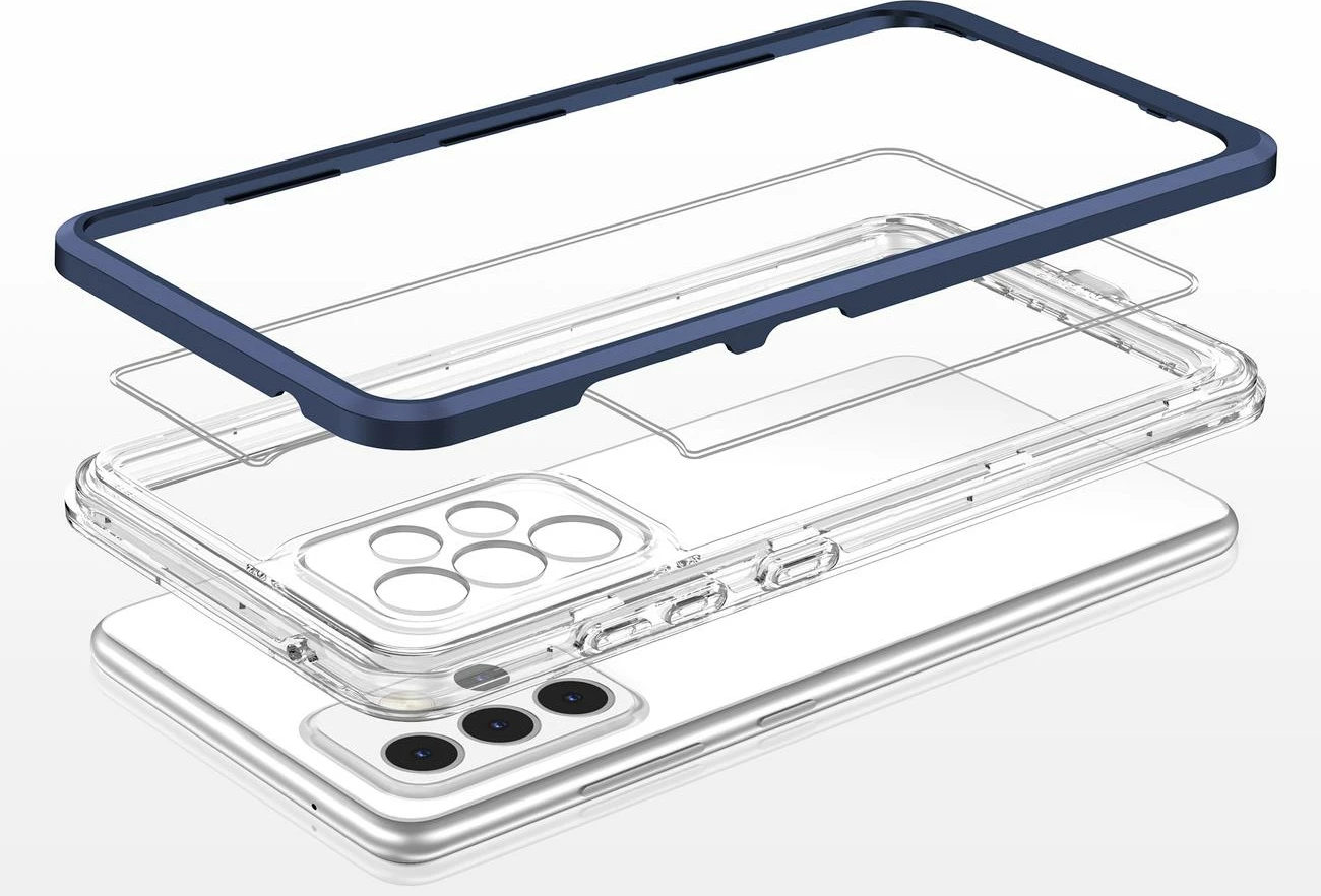 Mbështjellës Hurtel Hybrid Armor Clear 3 in 1 për Samsung Galaxy A73, Blu/Transparent