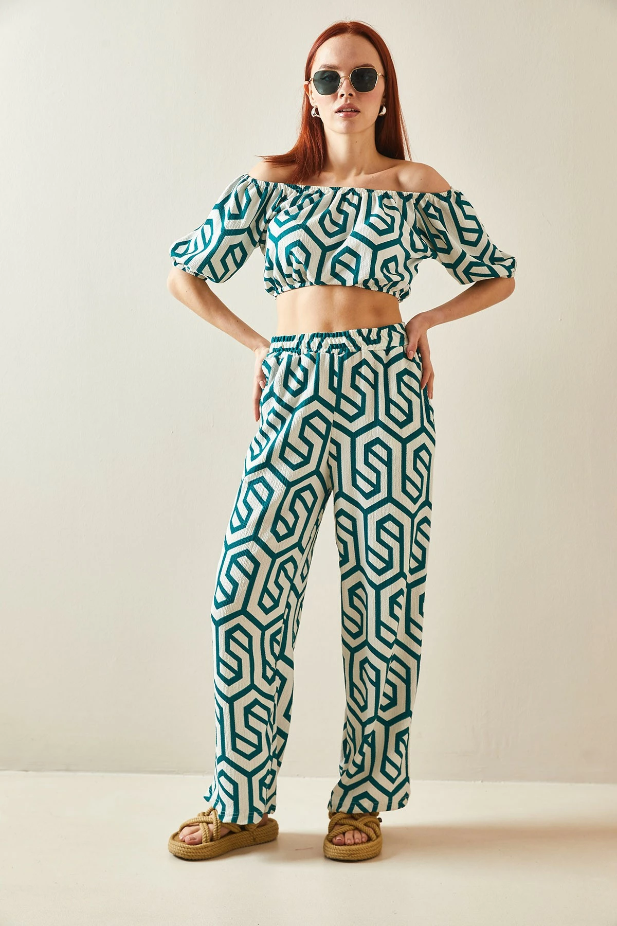 Set kimono me pantallona, jeshile, Jumeon, 5YXK8-48188