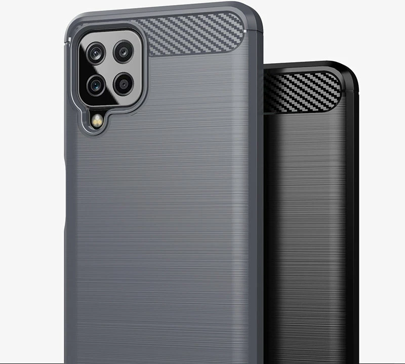 Mbështjellës Hurtel Carbon Case për Samsung Galaxy A22 4G, i zi