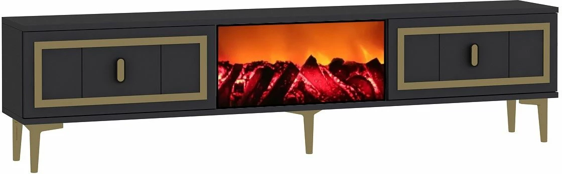 Komodë TV Skye Decor, me oxhak Orion, anthracite, ar