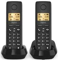 telefon fiks pa tela GIGASET Basic 100 Duo (L36852-H3206-D201), i zi, set 2 copë