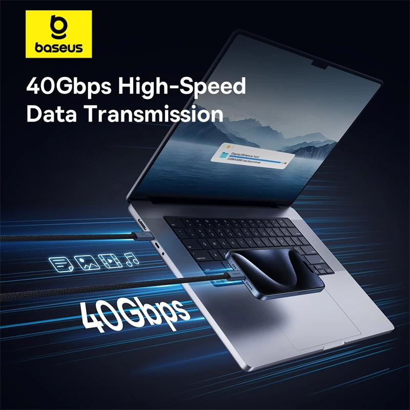 Kabllo USB-C Baseus CB000068, 1m, 240W, 8K 60Hz, e zezë