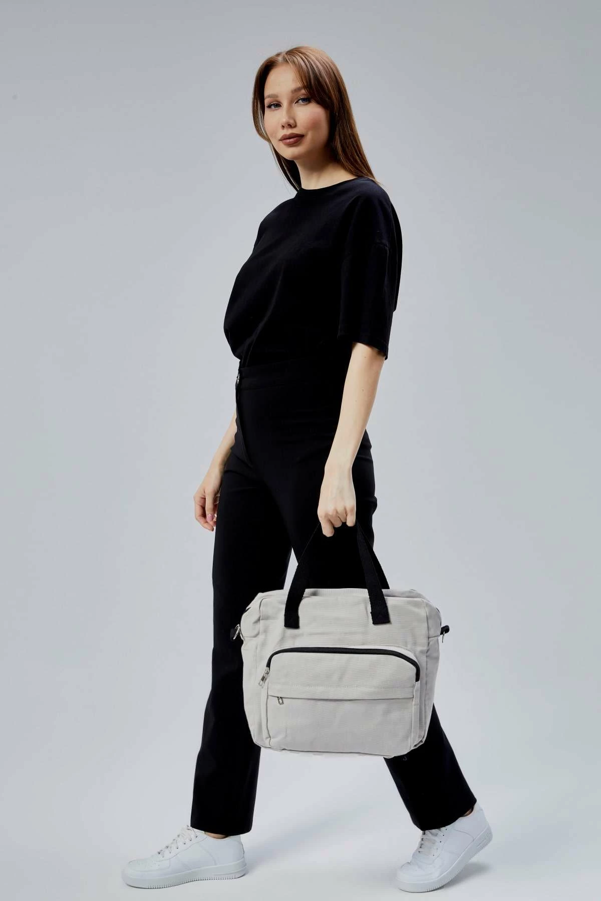 Çantë tote Zoozie Bags, gri, 33x30x10cm