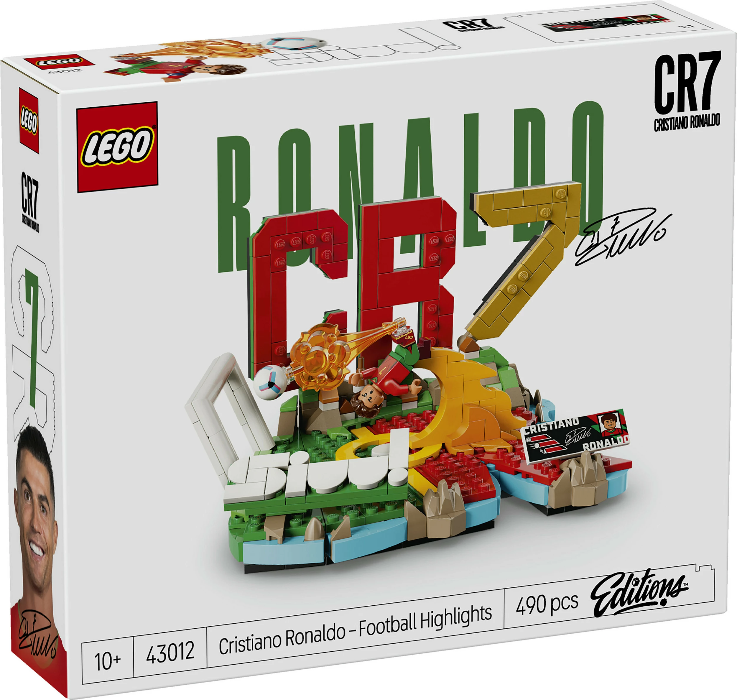 Set ndërtimi LEGO 43012 Cristiano Ronaldo (CR7) Football Highlights, 490 pjesë, shumëngjyrësh