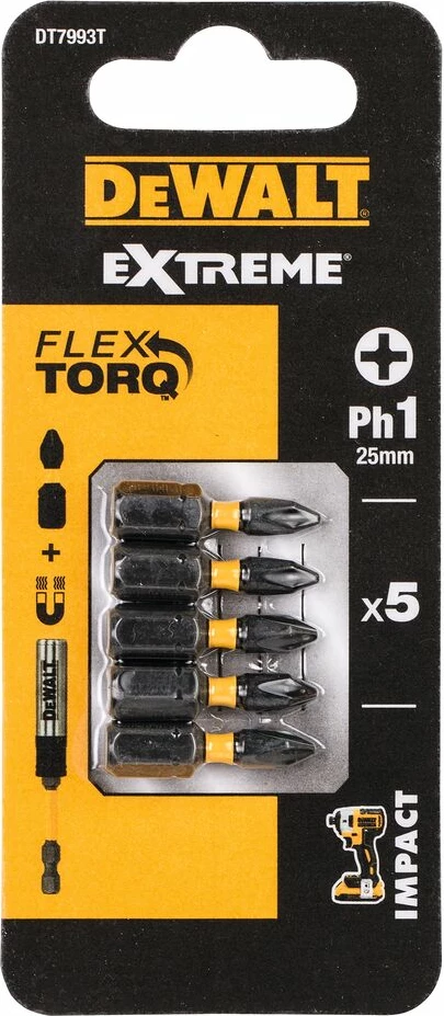 Bit për vijaç Dewalt DT7993T PH1 25 mm IR Torsion, set 5 copë