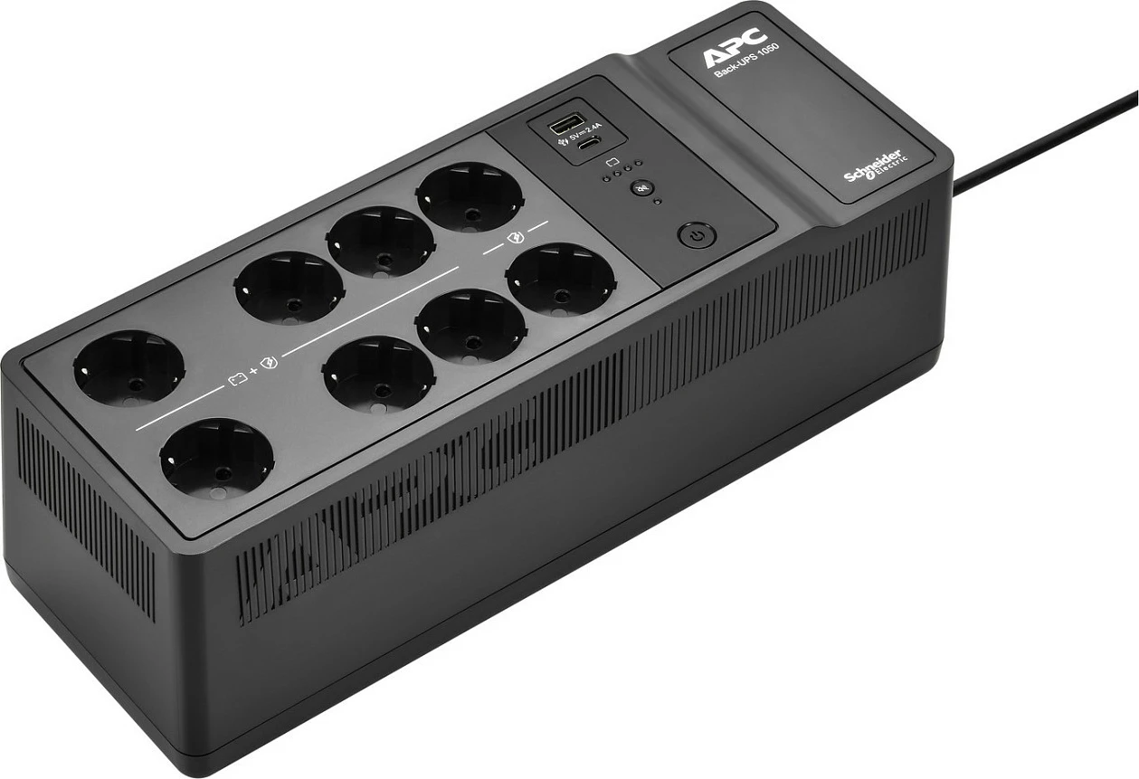 UPS APC Back-UPS 1050VA/600W, 8x Schuko, USB-A+C, i zi