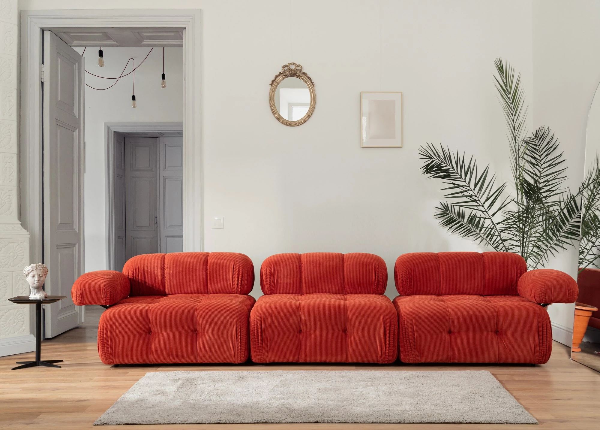 Divan treshe, ngjyrë e kuqe, Atelier del Sofa Doblo (L1-O1-1R)