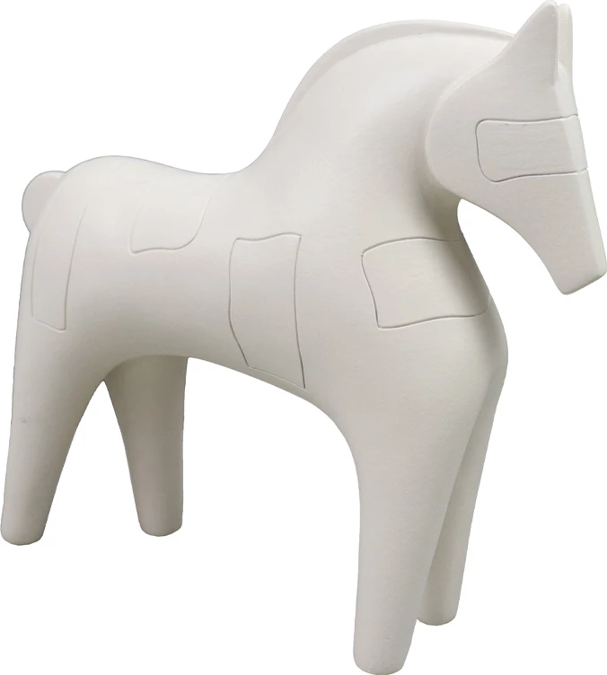 Dekor kali Max, polirezine, i bardhë, 20x6x22cm