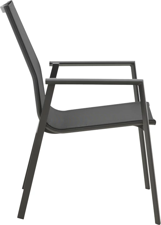 Karrige për kopsht Dashiell metalike e zezë textilene e zezë 71x58x94cm