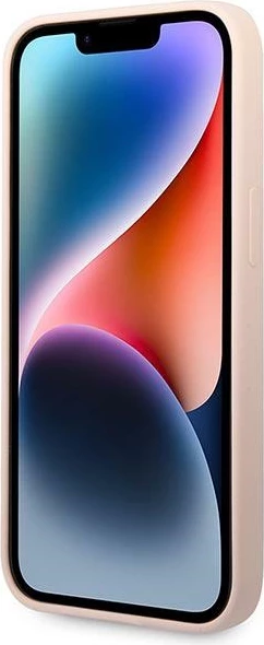 Mbështjellës Guess GUHCP14MSLTGP për iPhone 14 Plus 6.7", silikon, rozë