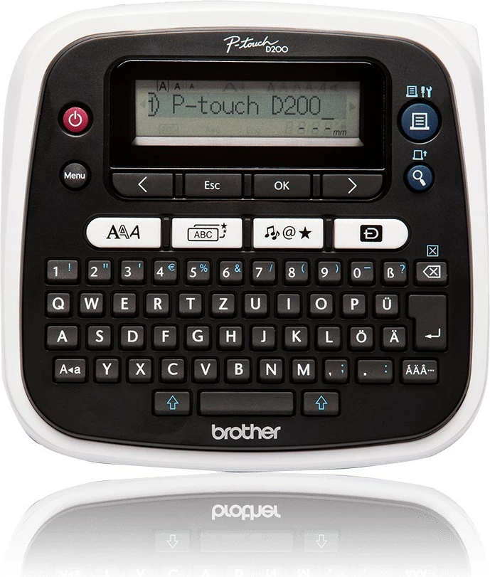 Printer etiketa Brother PT-D200BWVP, TZe, 180x180 DPI, 20mm/sec, gri/bardhë