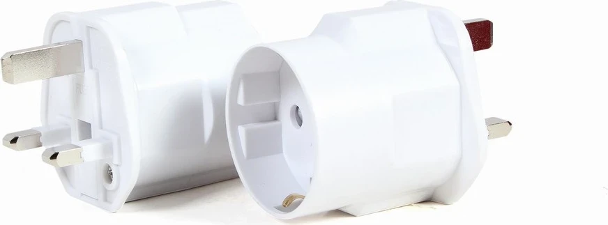 Adapter AC GEMBIRD A-AC-EUFUKM-01, EU Schuko socket në UK plug, 13 A, e bardhë