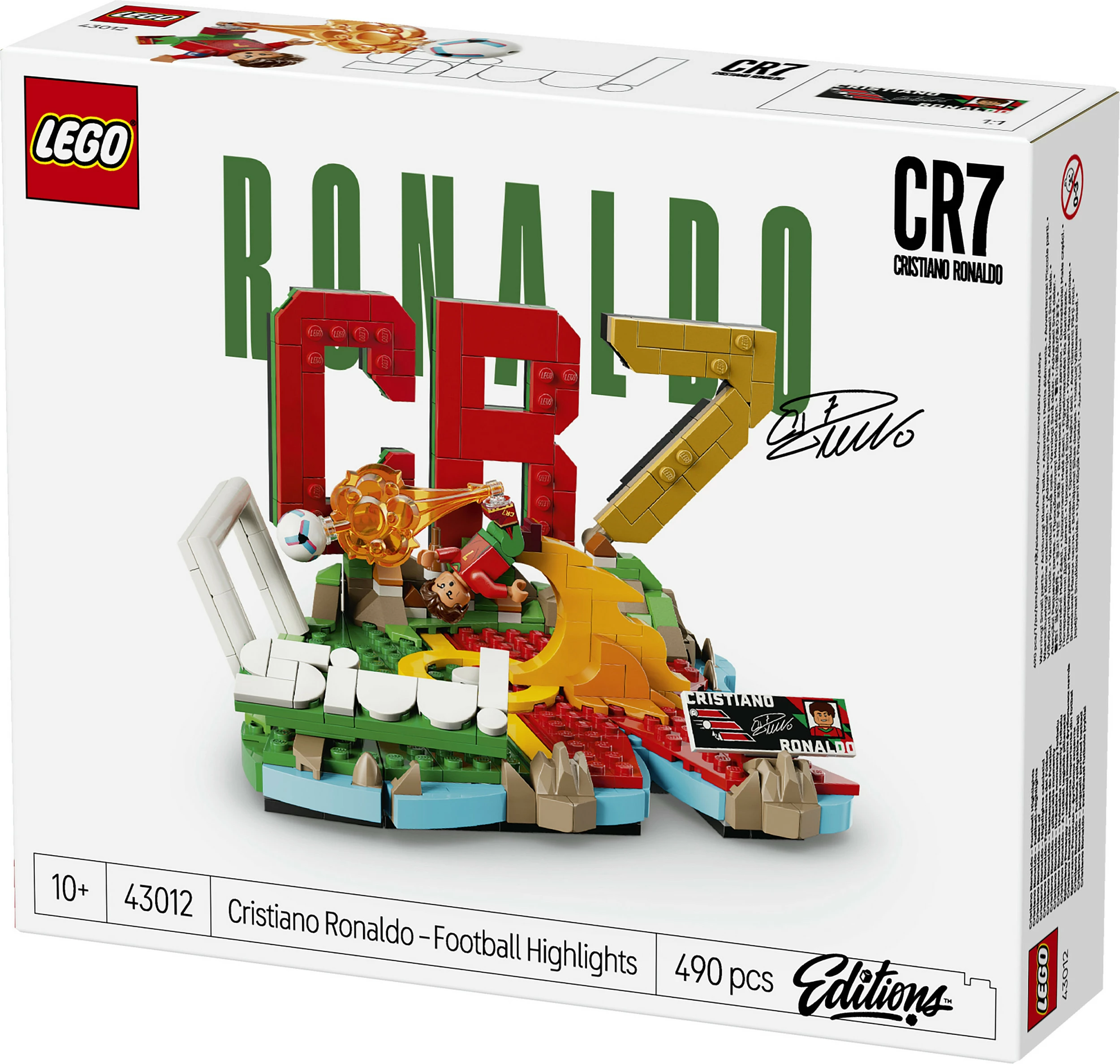 Set ndërtimi LEGO 43012 Cristiano Ronaldo (CR7) Football Highlights, 490 pjesë, shumëngjyrësh
