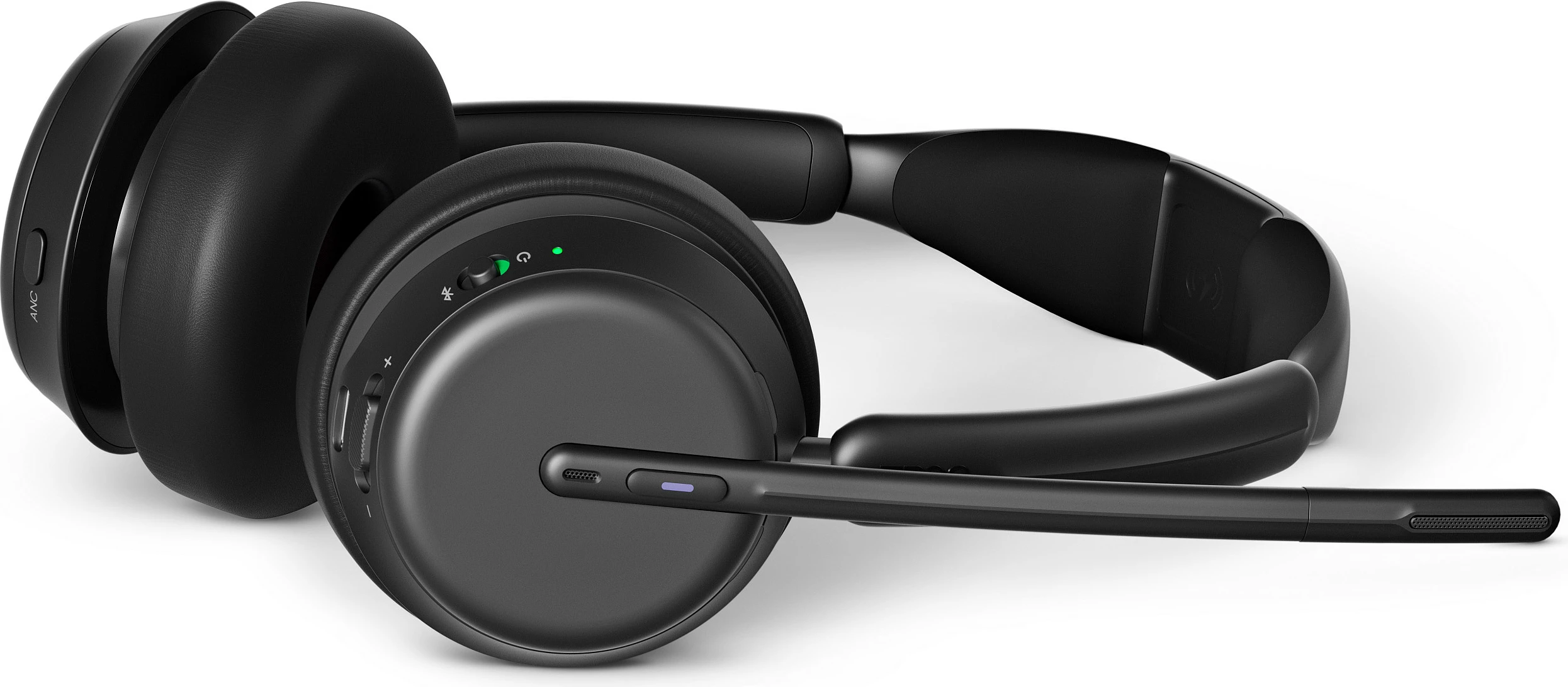 Kufje EPOS IMPACT 1000 MS UC, Bluetooth, ANC, USB-C+A, me stand, të zeza