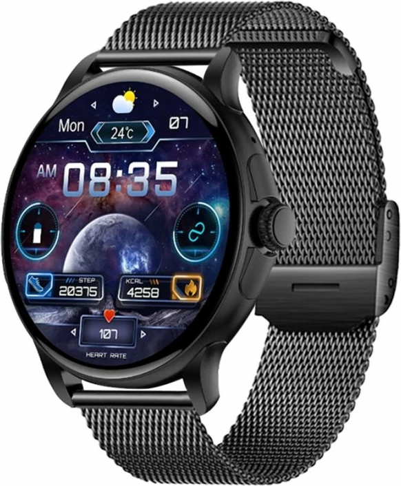 Smartwatch për femra Rubicon, e zezë