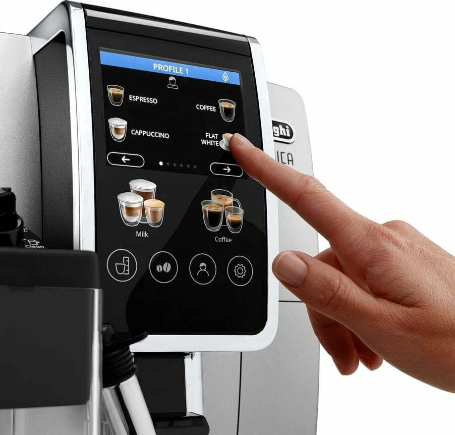 Makinë espresso automatike DeLonghi Dinamica Plus ECAM380.85.SB 1.8L 15 bar 1450W, zezë/argjend