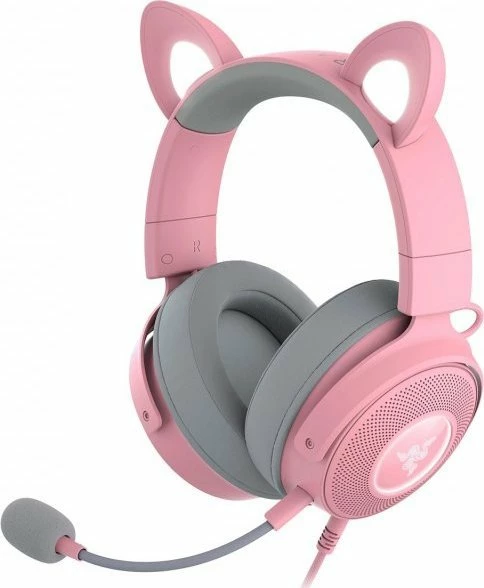 Kufje gaming Razer Kraken Kitty Ed. V2 Pro RZ04-04510200-R3M1, 7.1, USB, me mikrofon, RGB, me 3 sete veshësh ndërrueshëm, rozë