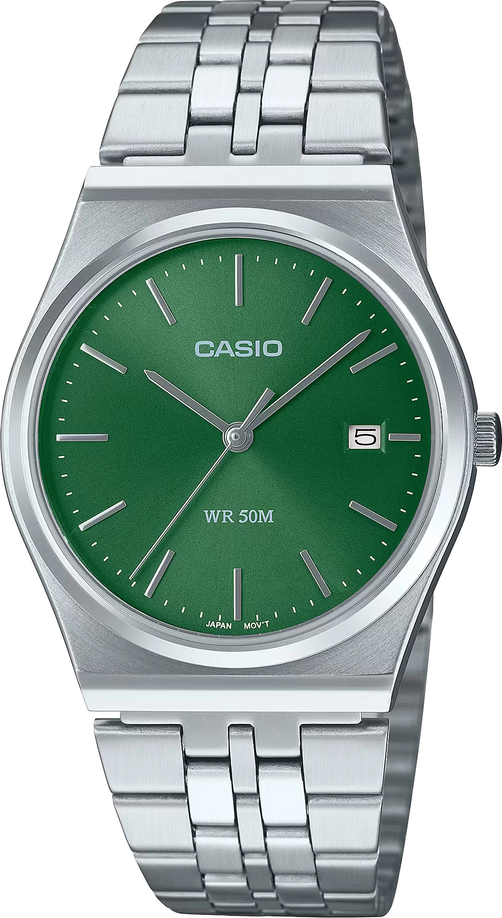 Orë dore Casio MTP-B145D-3AV, e argjendtë/gjelbër