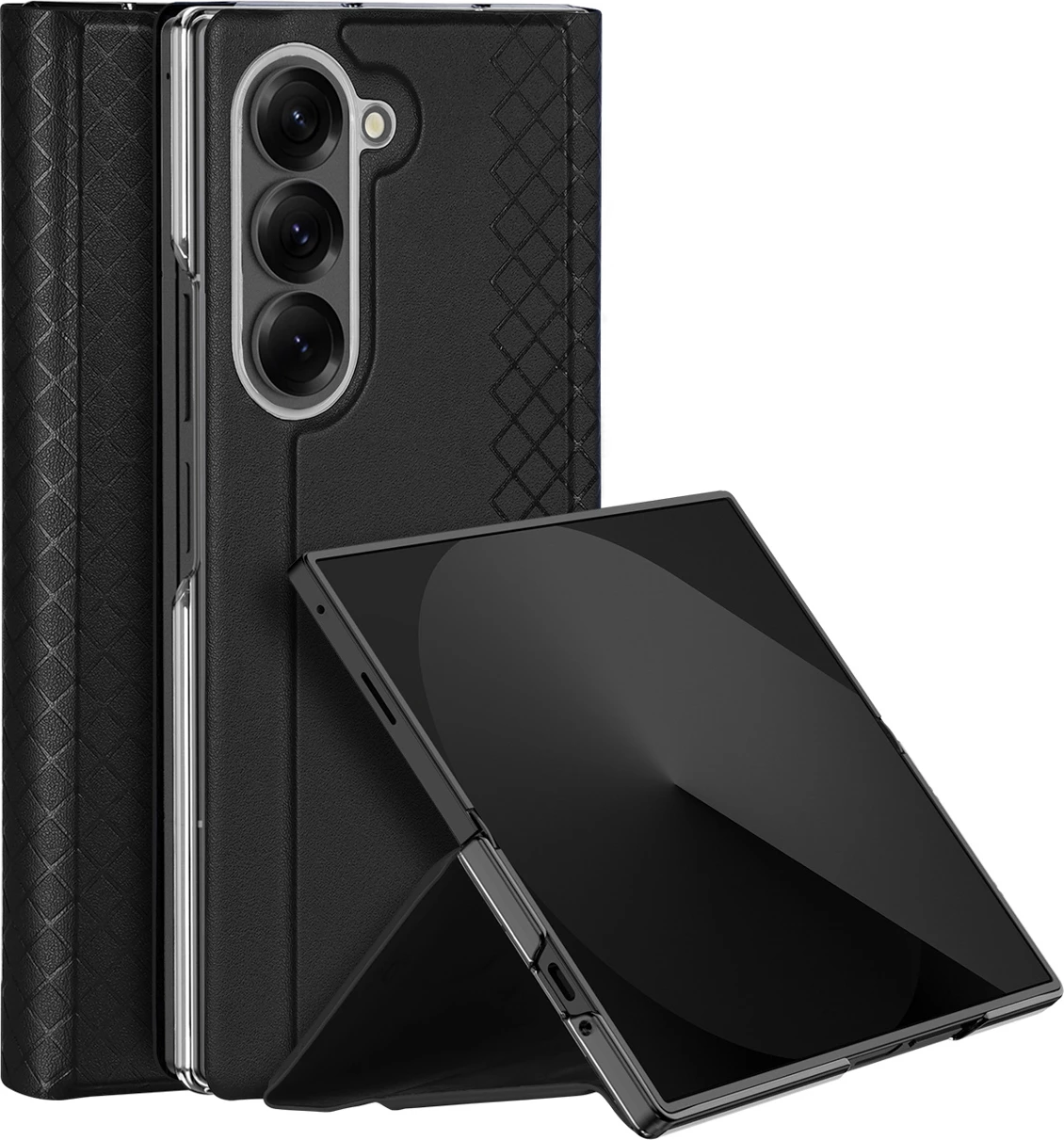 Mbështjellës celular Dux Ducis Brill për Samsung Galaxy Z Fold7, mbyllje magnetike, funksion qëndrimi, xhep karte, PU, e zezë