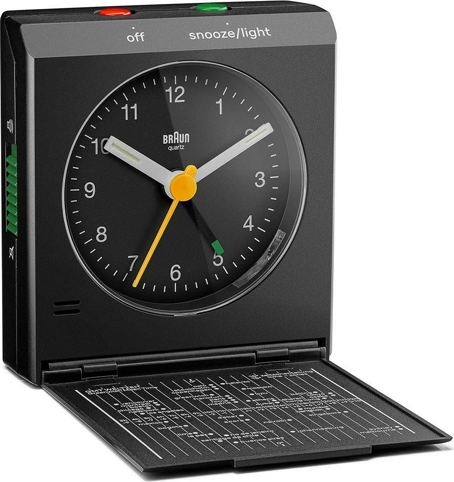 Orë alarmi Braun BC 05 B, quartz, me dritë dhe snooze, e zezë