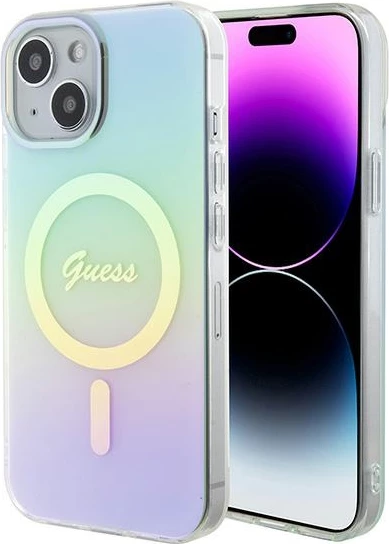 Mbështjellës Guess GUHMP15SHITSQ për iPhone 15 6.1", MagSafe, turquoise
