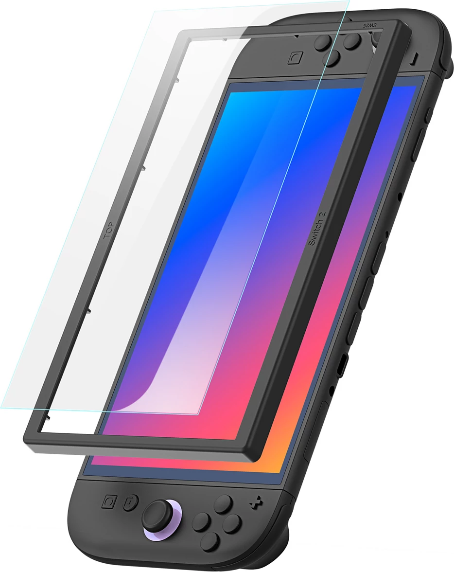 Mbrojtës ekrani xham i kalitur, Dux Ducis, HD për Nintendo Switch 2, 9H, 92% transparencë, kornizë instalimi