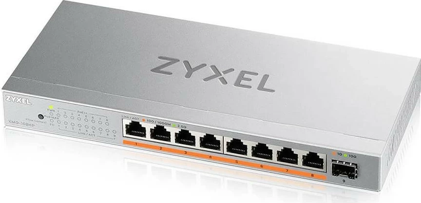 Switch Zyxel XMG-108HP-EU0101F, 8 porte 2.5G, PoE, slot SFP+ 10G