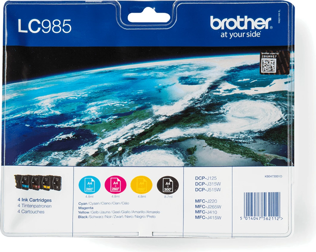 Kaseta boje, Brother LC-985VALBP, CMYK, set 4 copë