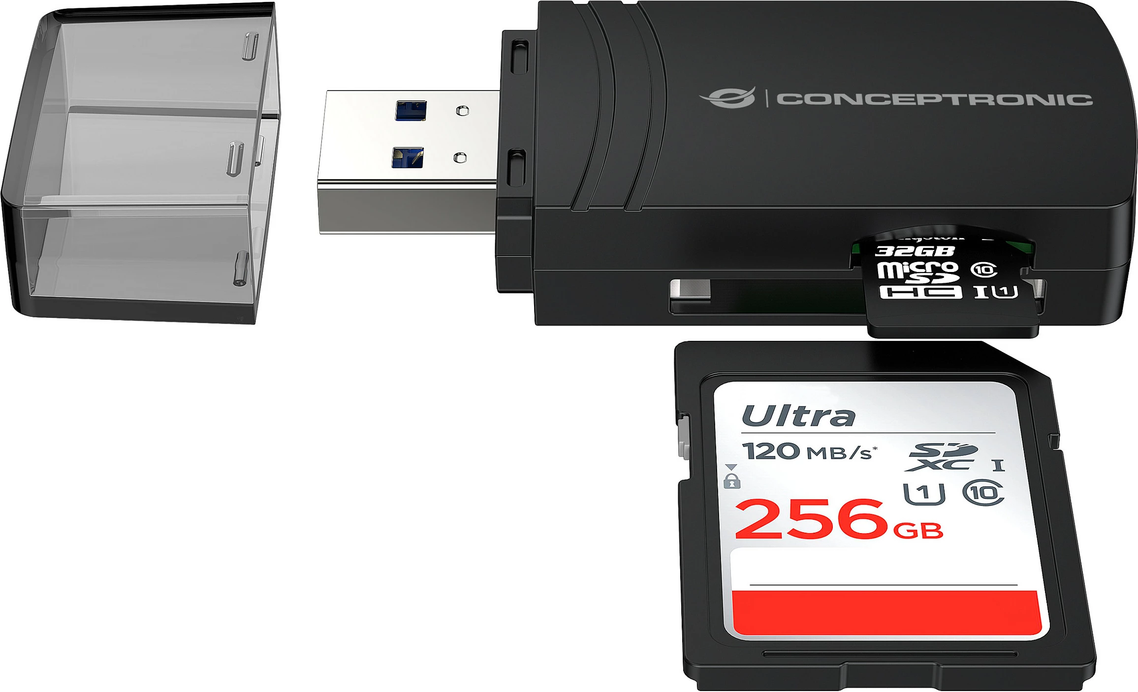 Lexues kartelash Conceptronic BIAN06B, USB 3.2 Gen 1, SD/microSD, 5Gbps, i zi