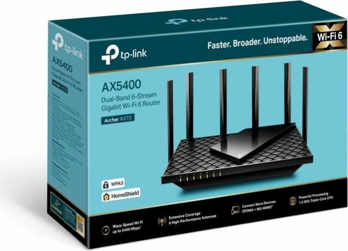 Router TP-LINK Archer AX73, AX5400 Dual Band Gigabit Wi‑Fi 6, i zi