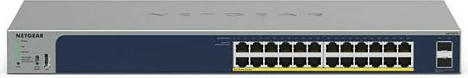 Switch i menaxhueshëm NETGEAR GS724TPv3, 24x Gigabit PoE+, 2x SFP, rackmount, gri/blu
