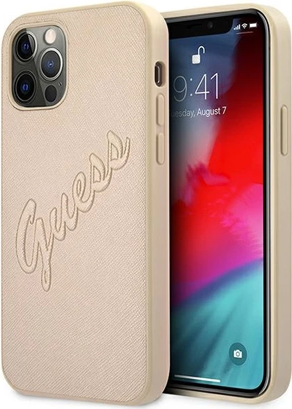 Mbështjellës Guess GUHCP12LRSAVSLG për iPhone 12 Pro Max 6.7", gold