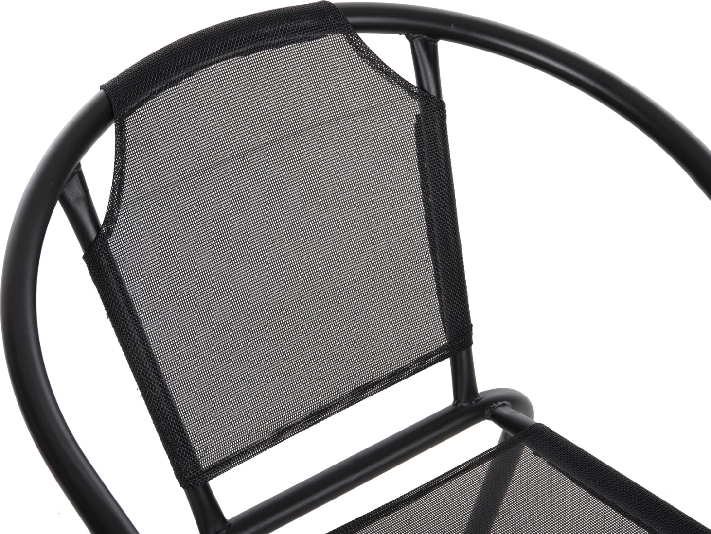 Karrige e jashtme LEDAN FH5977.03 metal & textilene, ngjyrë e zezë, 55x58x72H cm