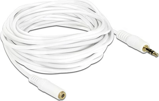 Kabllo zgjatëse audio DeLOCK 3.5mm Jack stereo M-F, 5m, e bardhë