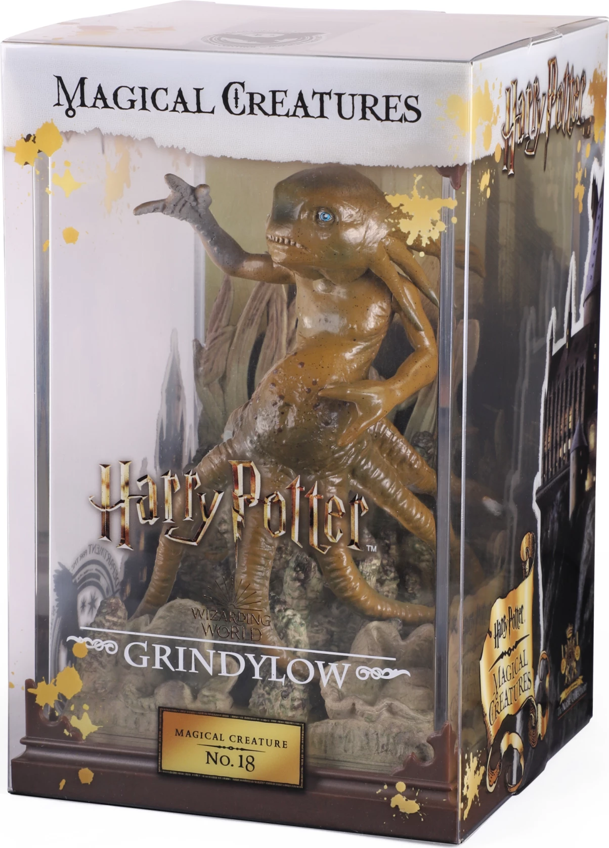 Figurë koleksionuese Noble Collection Harry Potter Magical Creatures Grindylow, e pikturuar me dorë, me kuti mbrojtëse, jeshile-ulliri