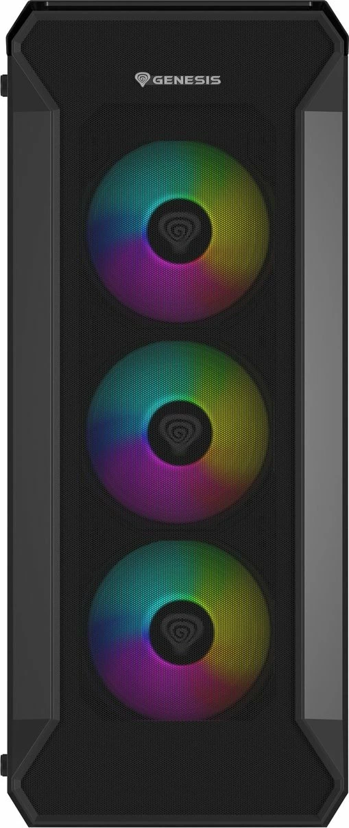 Kasë GENESIS Irid 505 ARGB V2 NPC-1518 Midi Tower ATX/Micro ATX/Mini-ITX, 4x120mm ARGB fan, xham i kalitur, e zezë